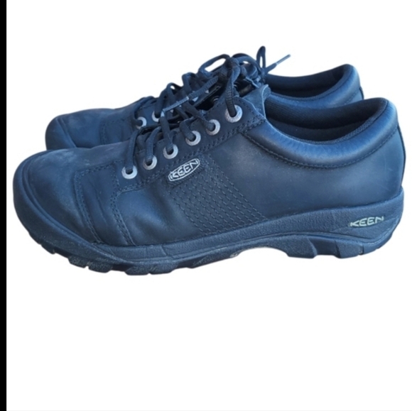 Keen Austin Leather Water Resistant Black Hike Walk Casual Sneaker Shoe Men 10.5 - Picture 2 of 13